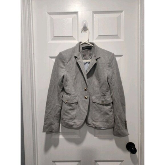 Zara Woman Basic 2 button Gray Knit Blazer Jacket Size Small EUC - Picture 3 of 13